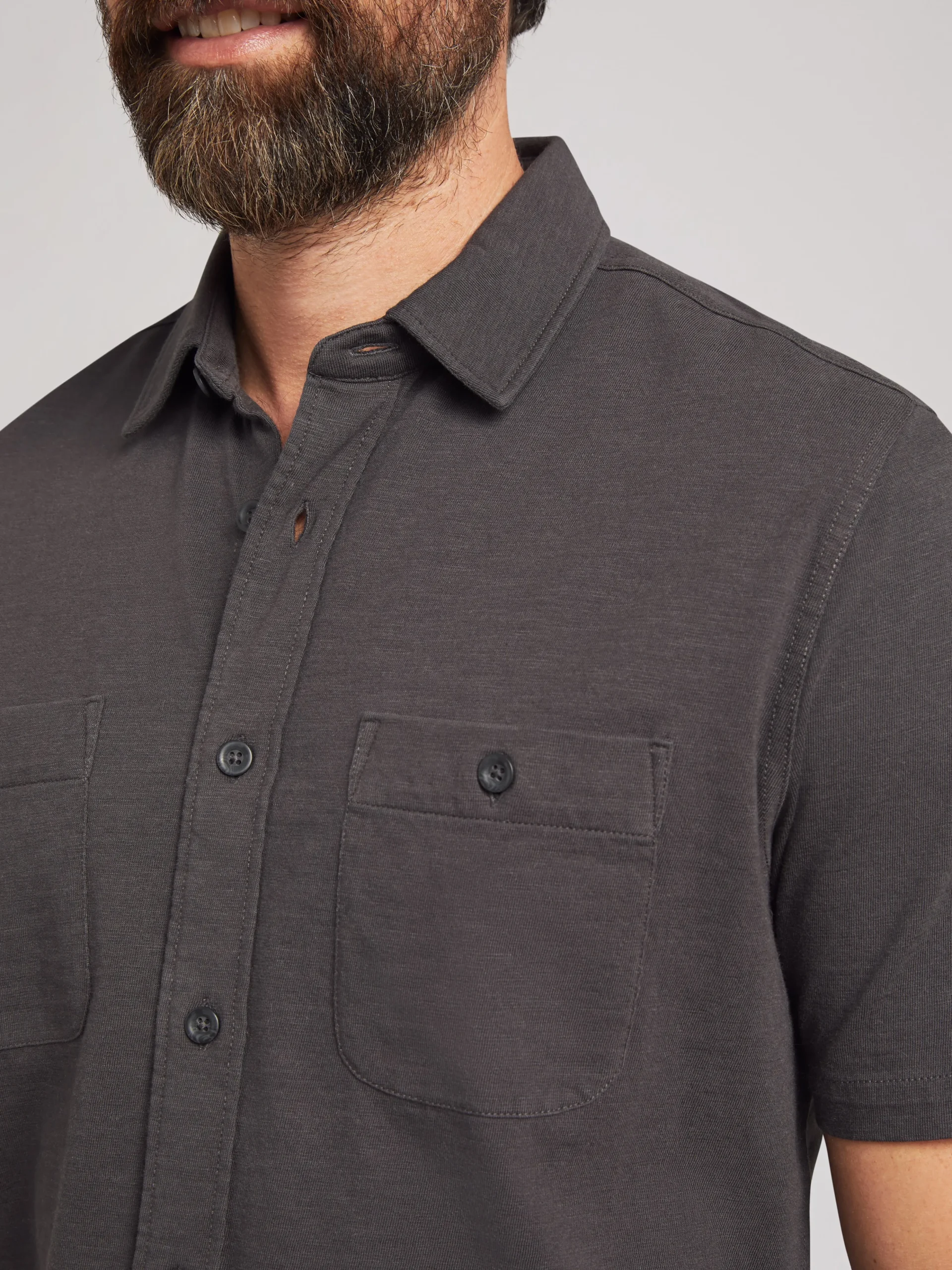 New Short-Sleeve Sunwashed Knit Shirt - Shirts