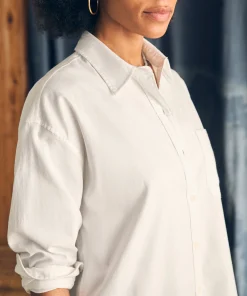 Clearance Stretch Oxford Relaxed Shirt - Women Shirts & Tops