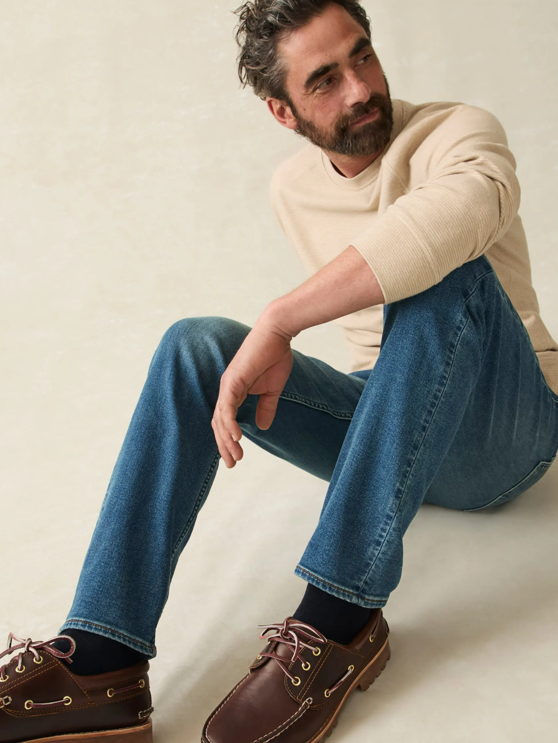 New Stretch Terry Indigo 5-Pocket Pant - Pants