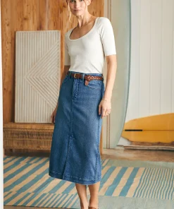 Fashion Stretch Terry Midi Skirt - Women Shorts & Skirts