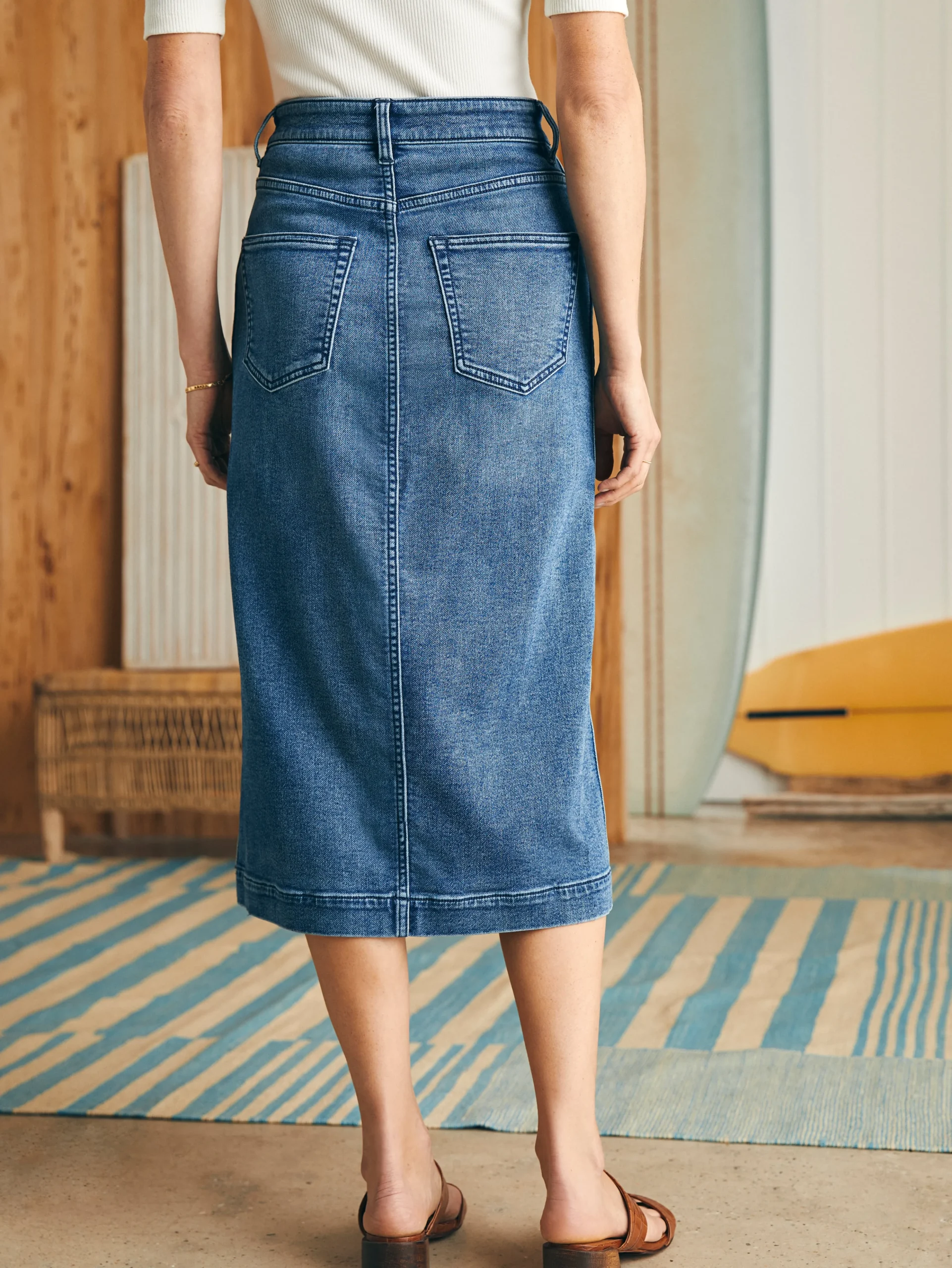 Fashion Stretch Terry Midi Skirt - Women Shorts & Skirts