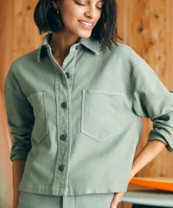 Clearance Stretch Terry Overshirt - Women Blazers & Outerwear
