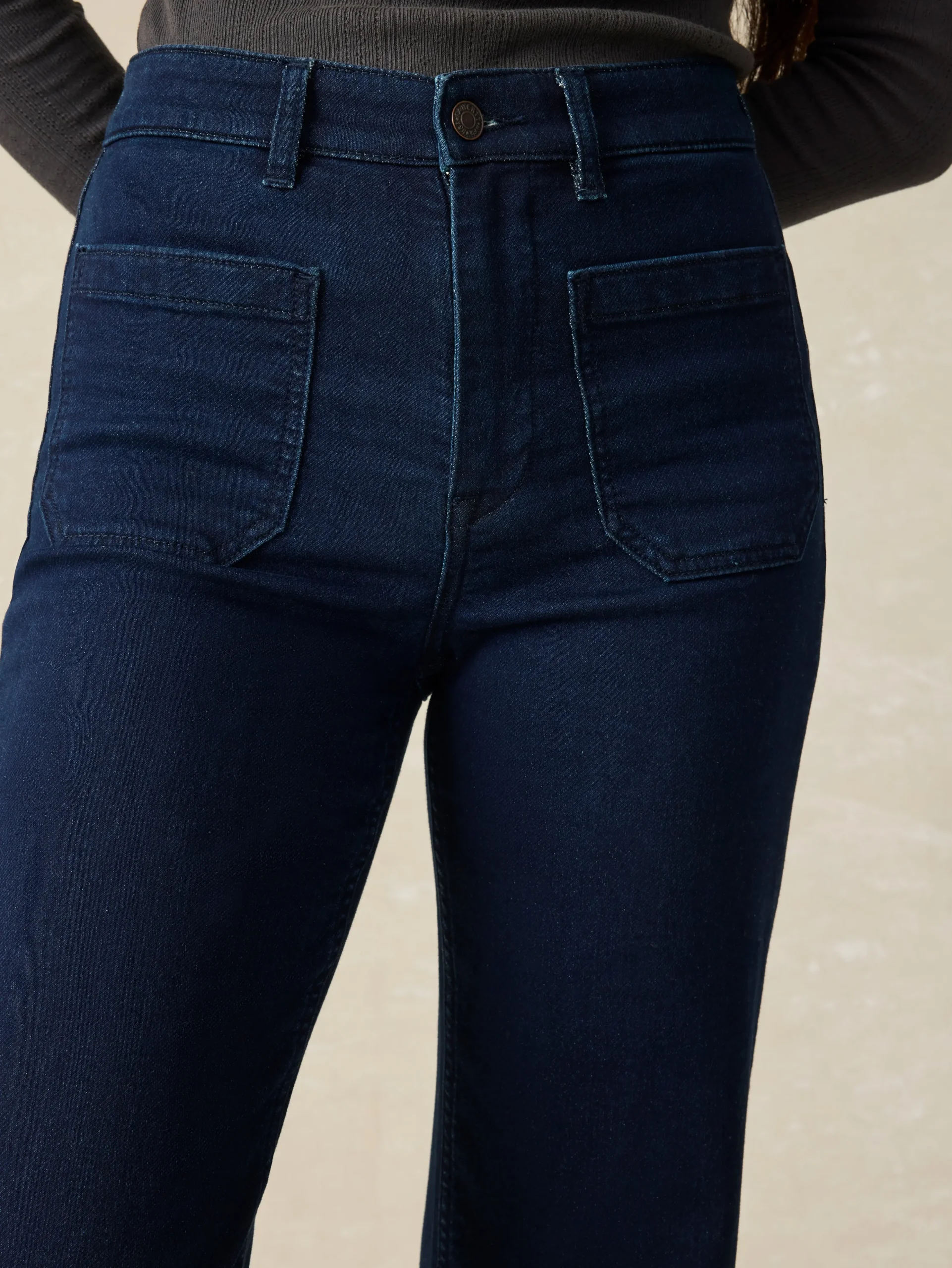 Outlet Stretch Terry Patch Pocket Ankle Pant - Women Pants