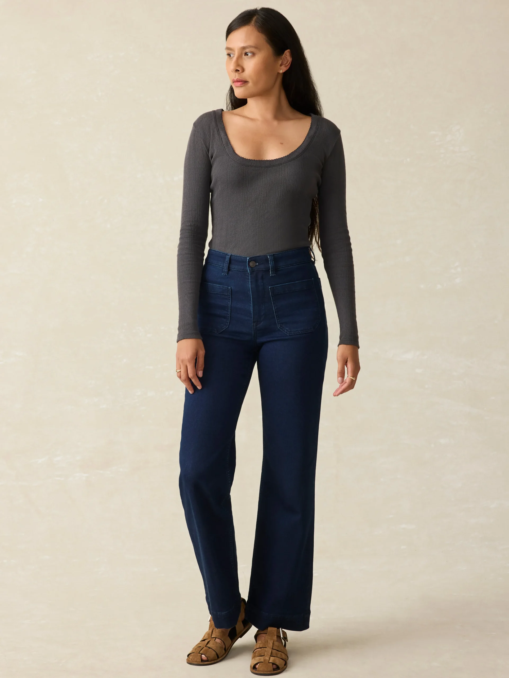 Outlet Stretch Terry Patch Pocket Ankle Pant - Women Pants