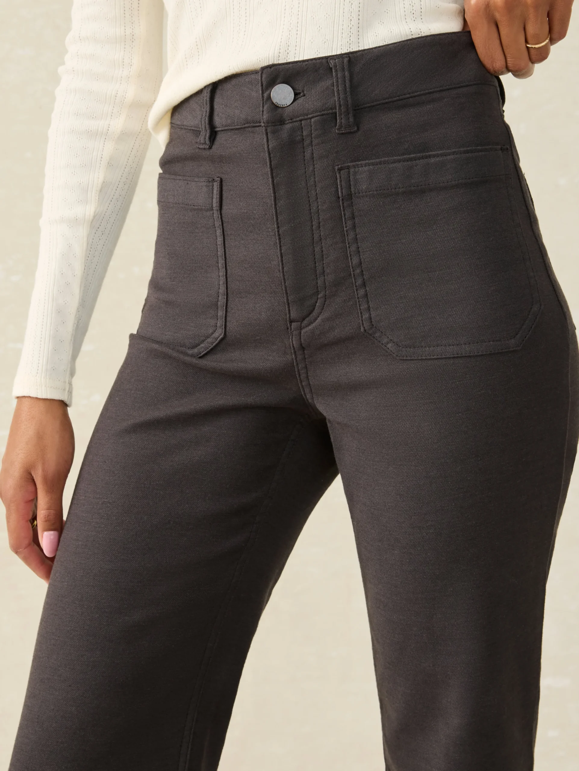 Clearance Stretch Terry Patch Pocket Pant - Women Pants
