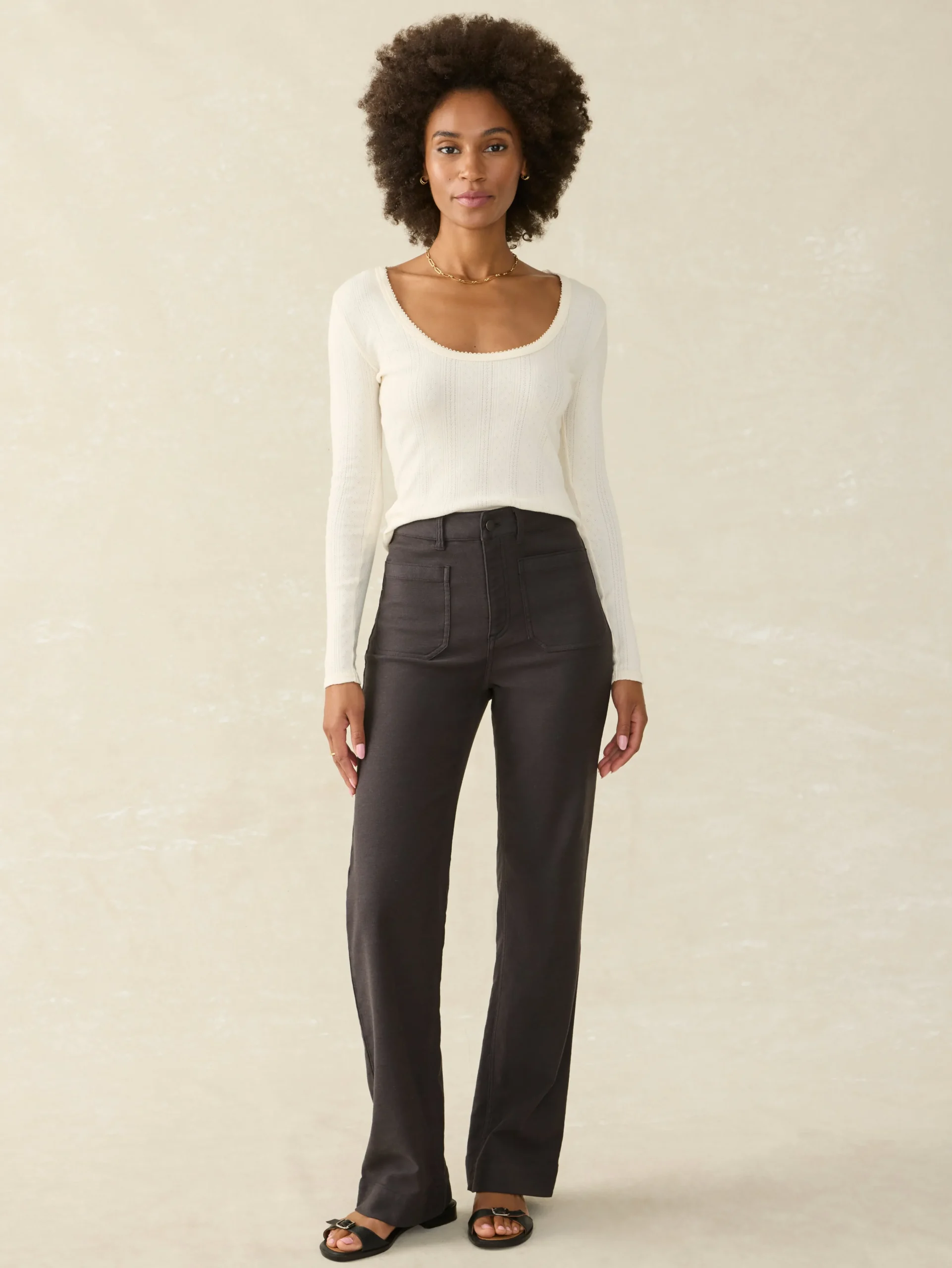 Clearance Stretch Terry Patch Pocket Pant - Women Pants