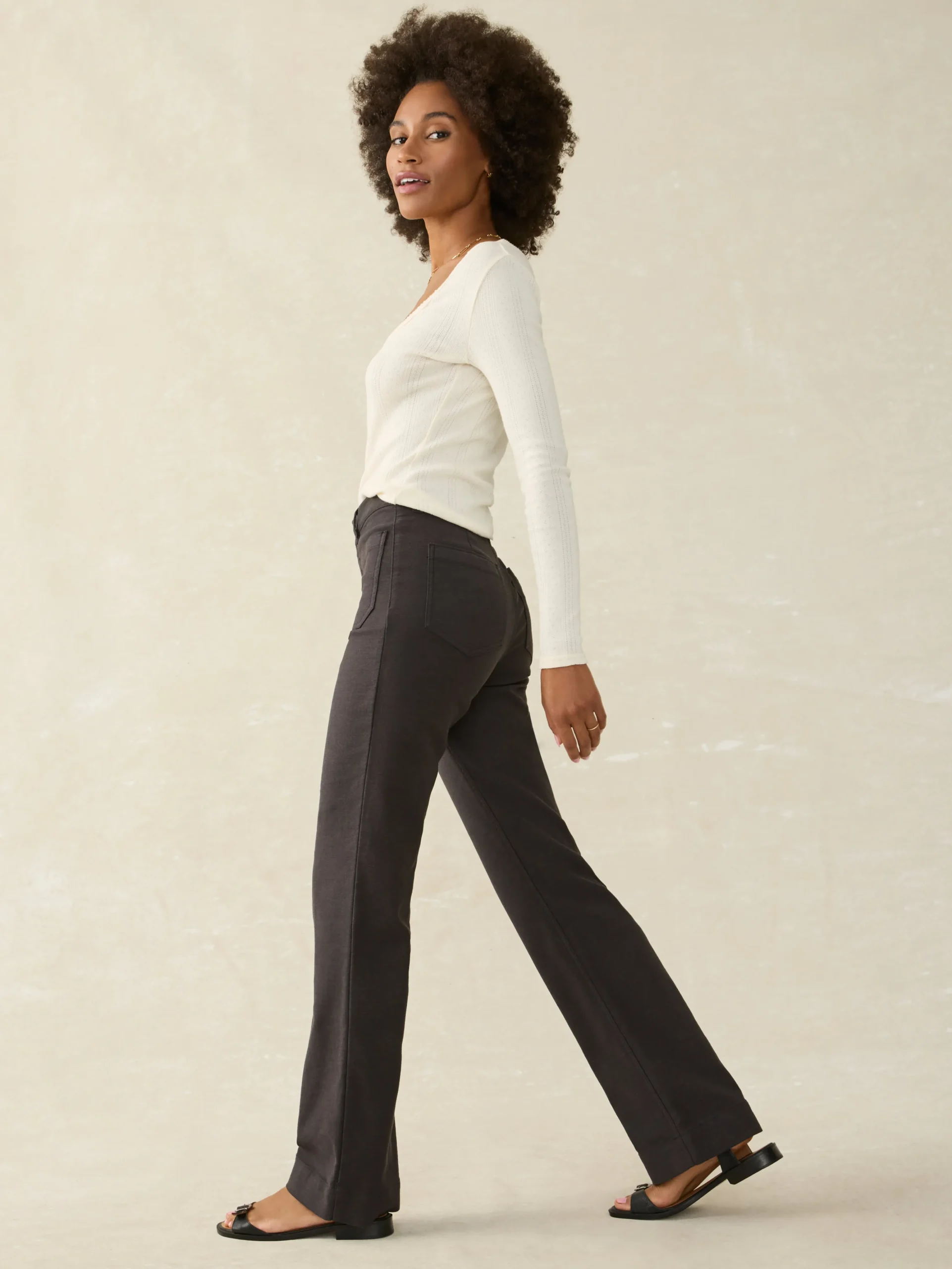 Clearance Stretch Terry Patch Pocket Pant - Women Pants