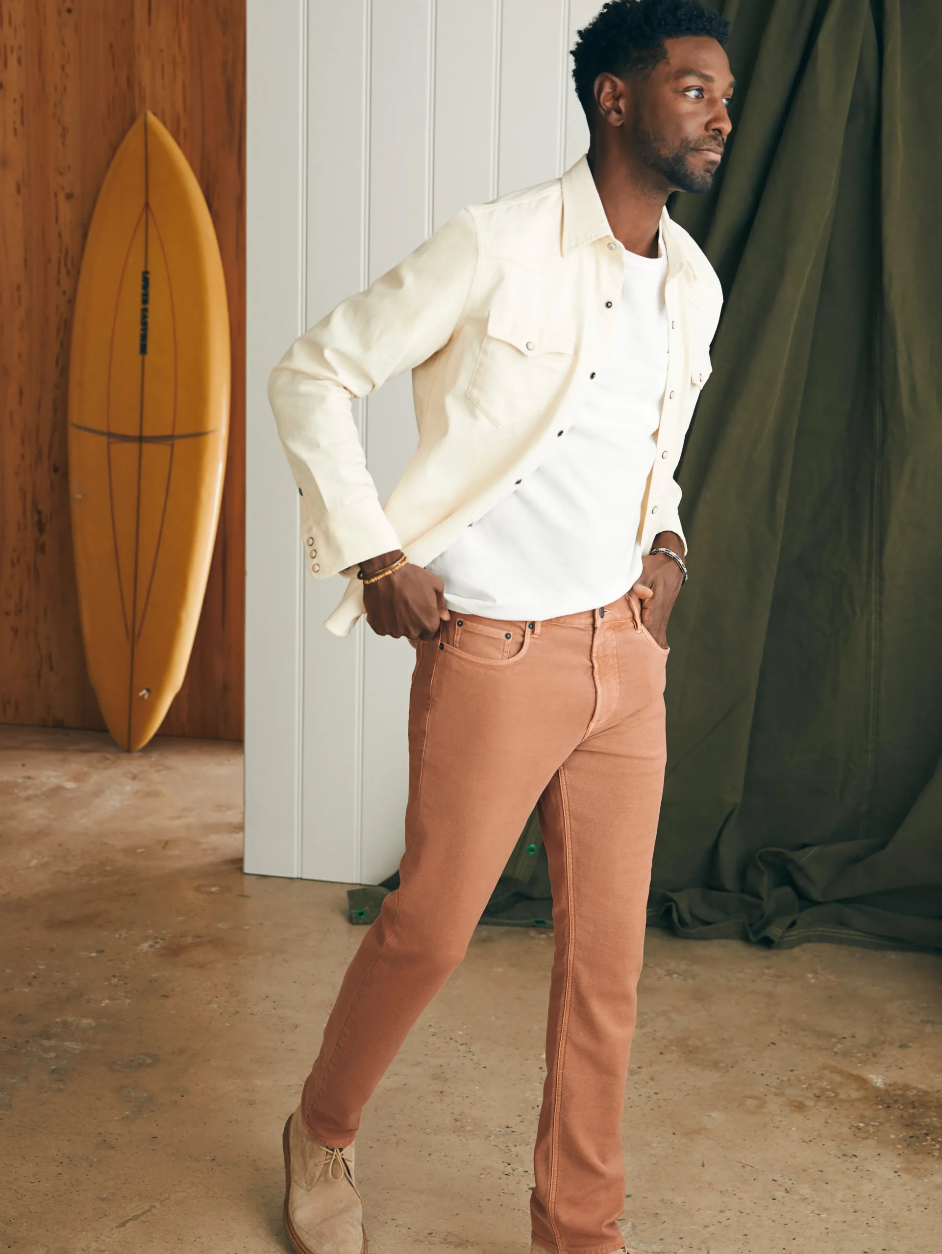 Sale Stretch Terry 5-Pocket Athletic Fit Pant (32" Inseam) - Pants