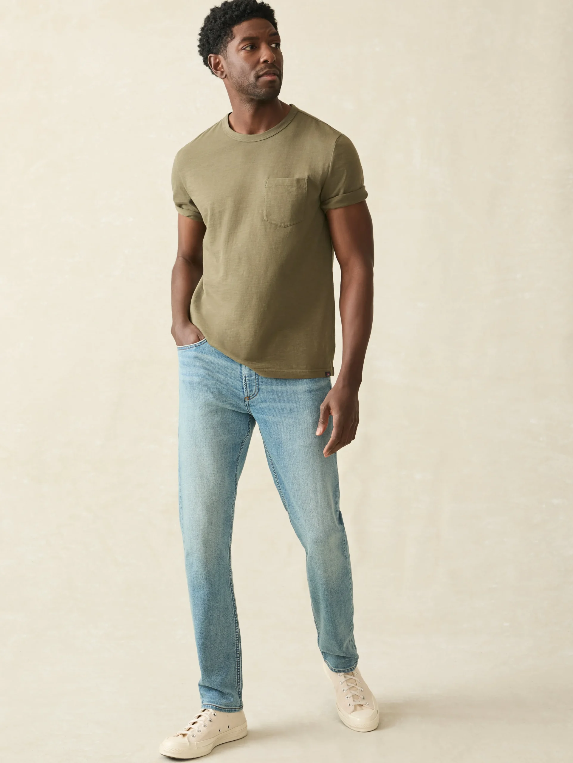 Fashion Stretch Terry 5-Pocket Athletic Fit Pant - Pants