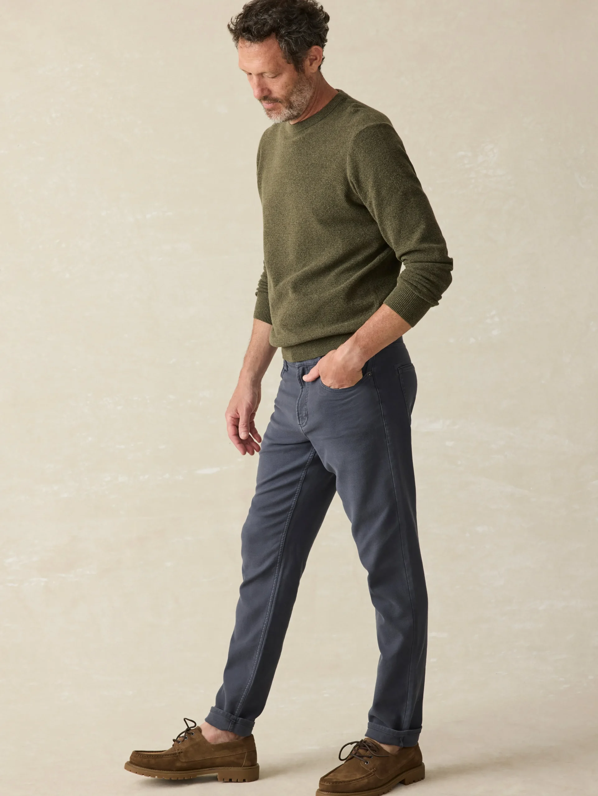 Fashion Stretch Terry 5-Pocket Pant - Pants
