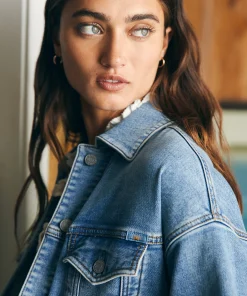 Best Stretch Terry Trucker Jacket - Women Blazers & Outerwear