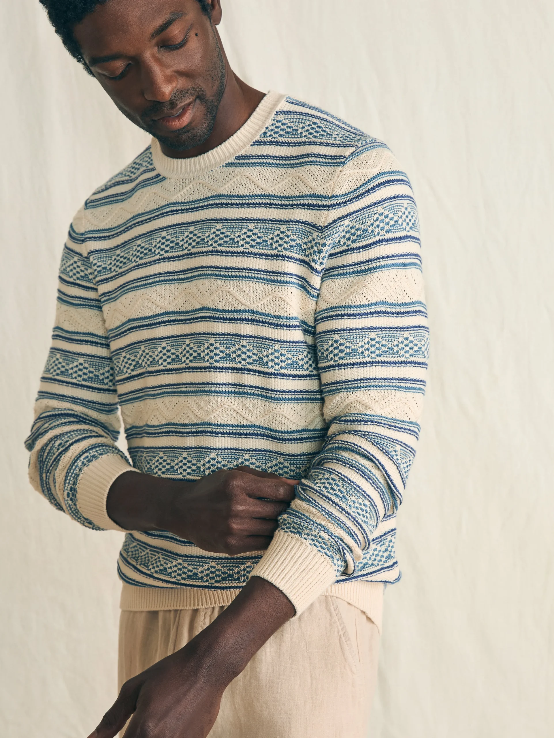 Online Striped Crew Sweater - Sweaters