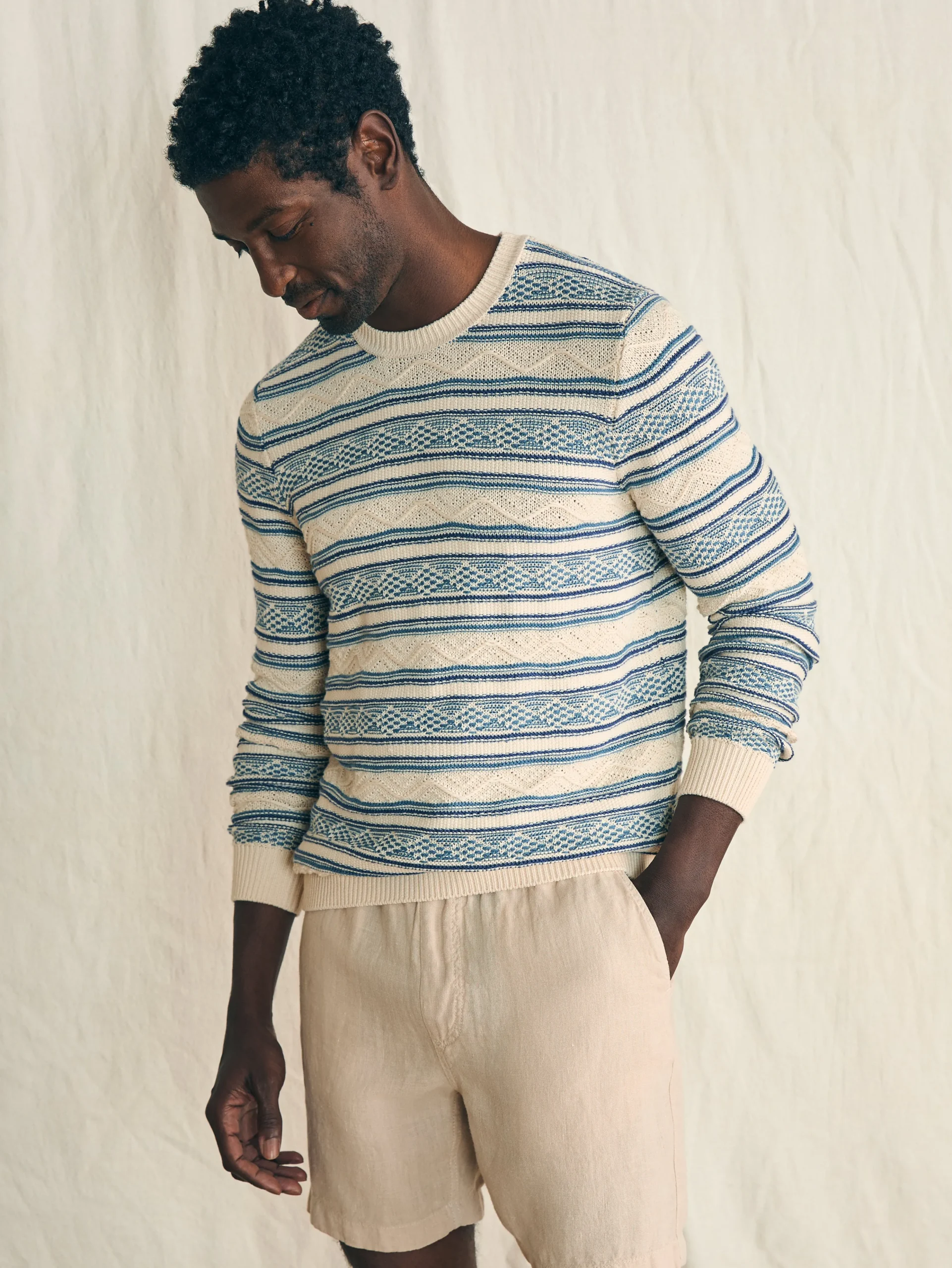 Online Striped Crew Sweater - Sweaters
