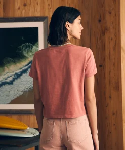 Clearance Sunwashed Cropped Crew Tee - Women T-Shirts