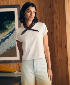 Fashion Sunwashed Cropped Crew Tee - Women T-Shirts