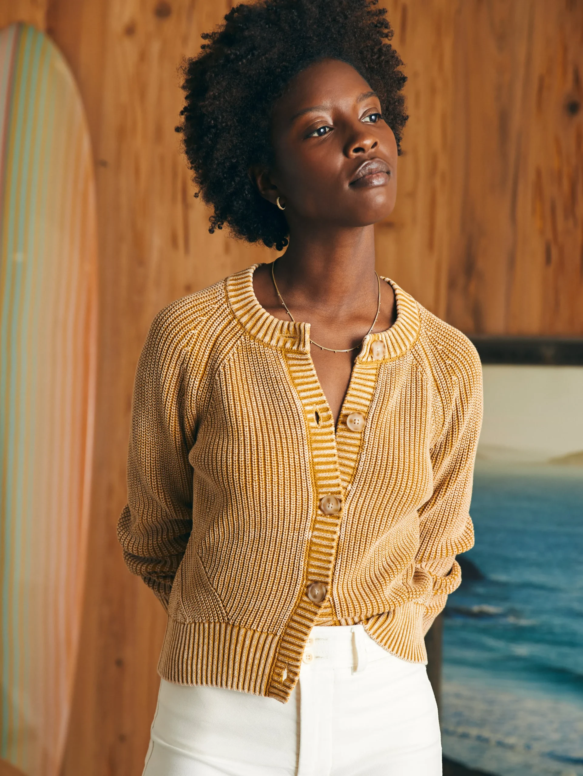Discount Sunwashed Fisherman Cardigan - Women Sweaters