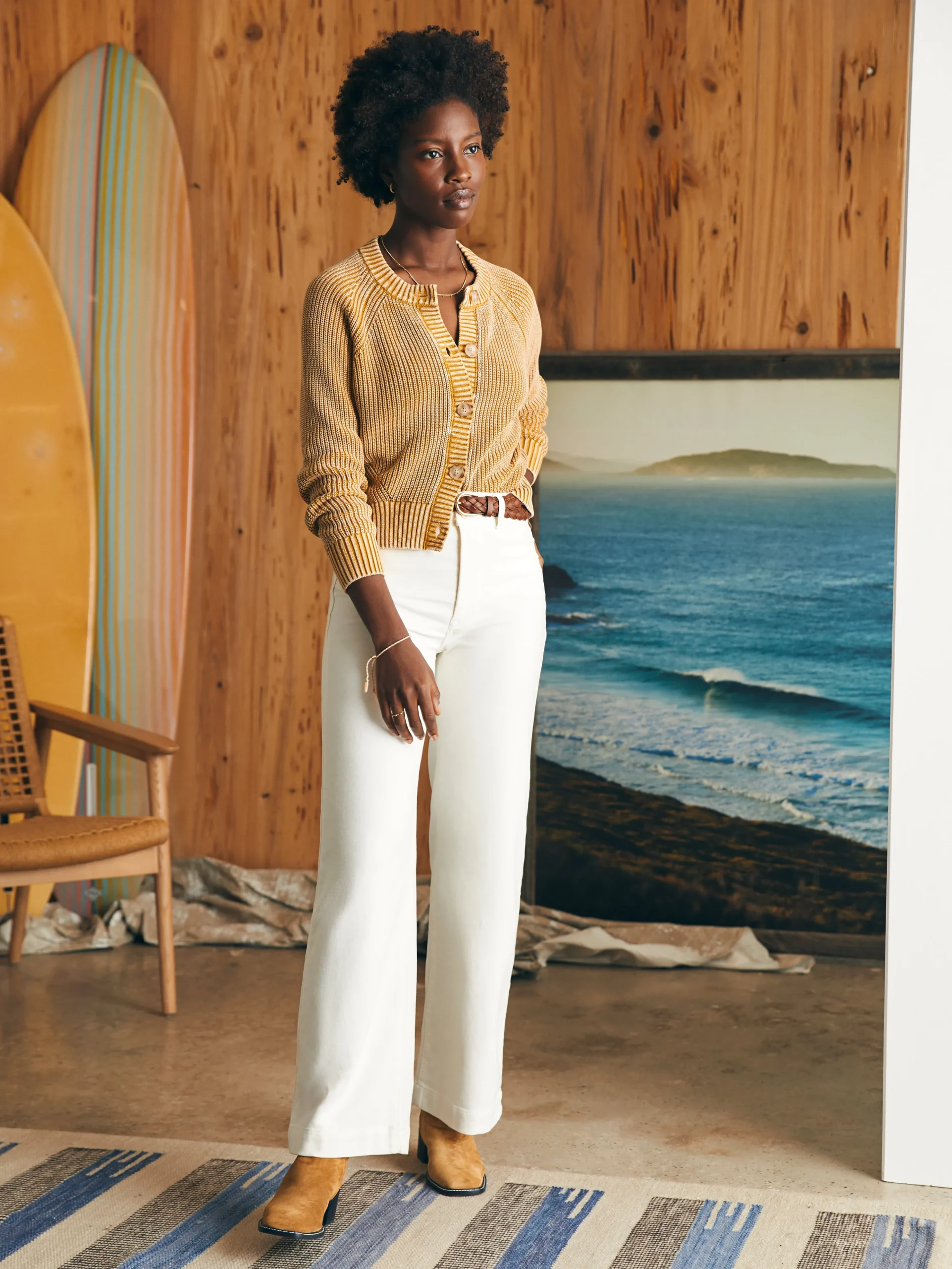 Discount Sunwashed Fisherman Cardigan - Women Sweaters