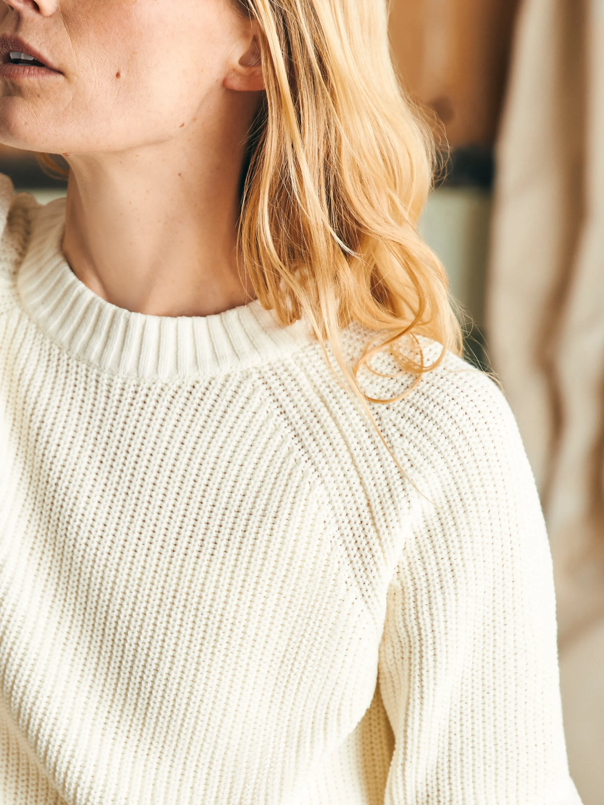 Discount Sunwashed Fisherman Crew Sweater - Women Sweaters