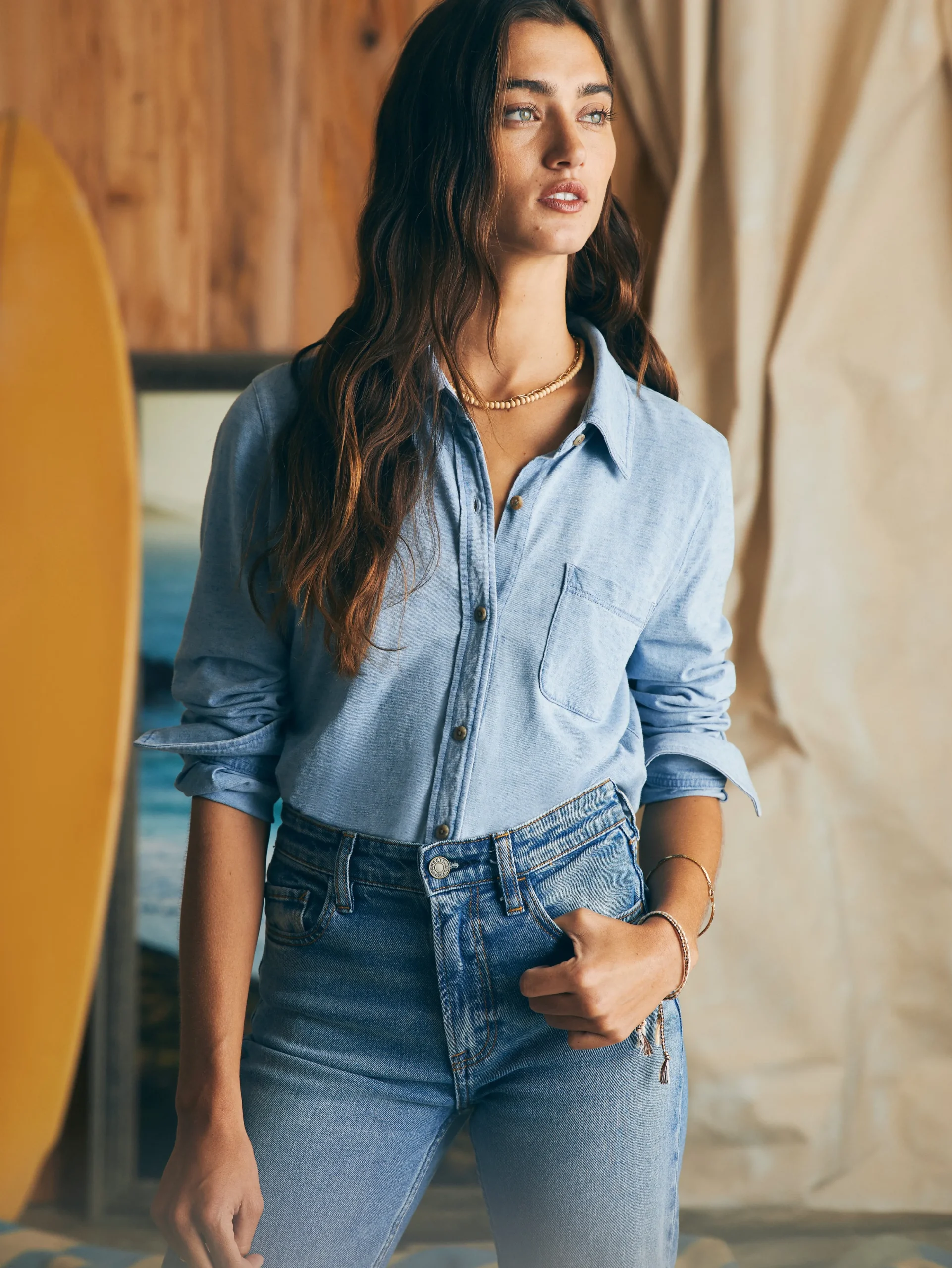 Fashion Sunwashed Knit Shirt - Women Shirts & Tops