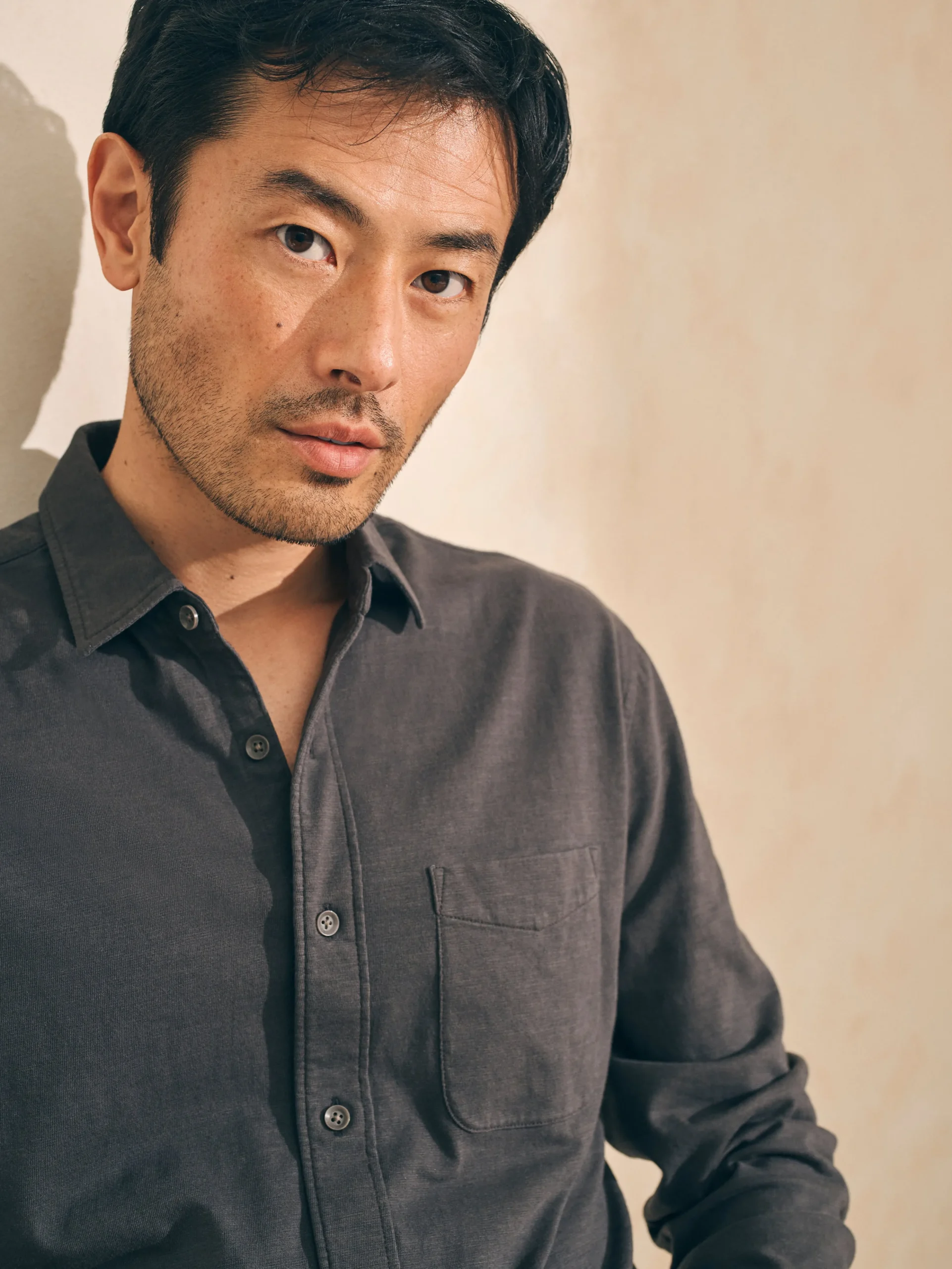 Online Sunwashed Knit Shirt (Single Pocket) (Tall) - Shirts