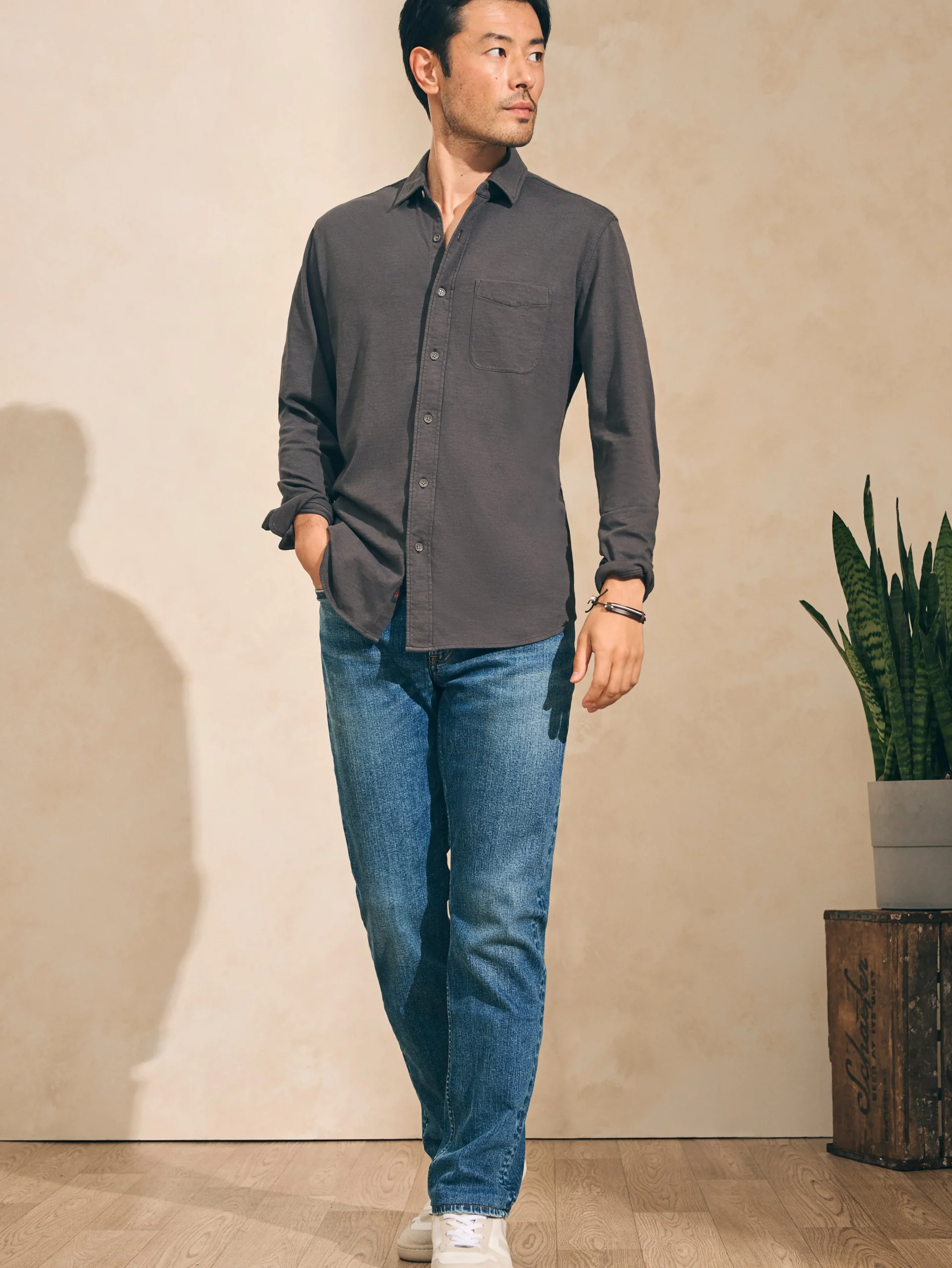 Online Sunwashed Knit Shirt (Single Pocket) (Tall) - Shirts
