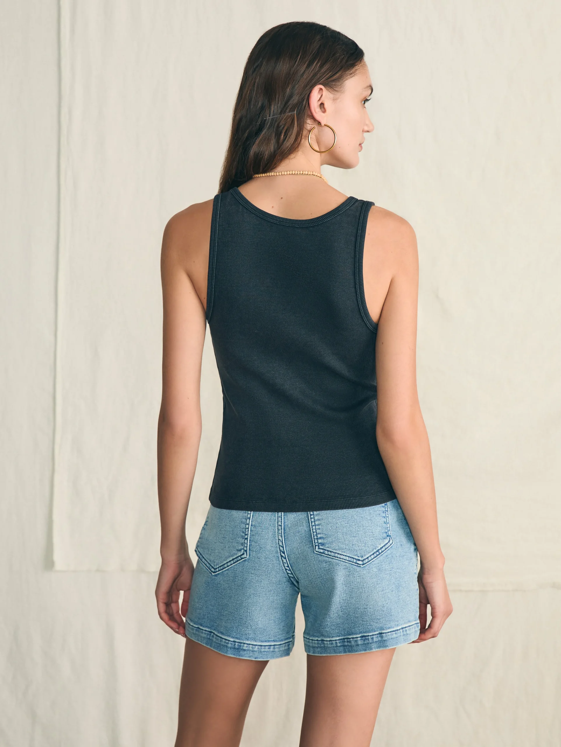 Fashion Sunwashed Rib Tank - Women T-Shirts