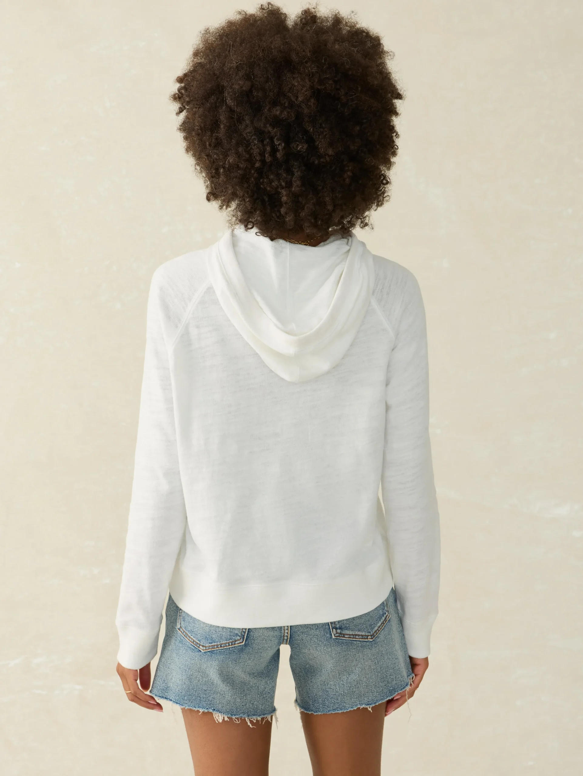 Hot Sunwashed Slub Hoodie - Women Hoodies & Sweatshirts