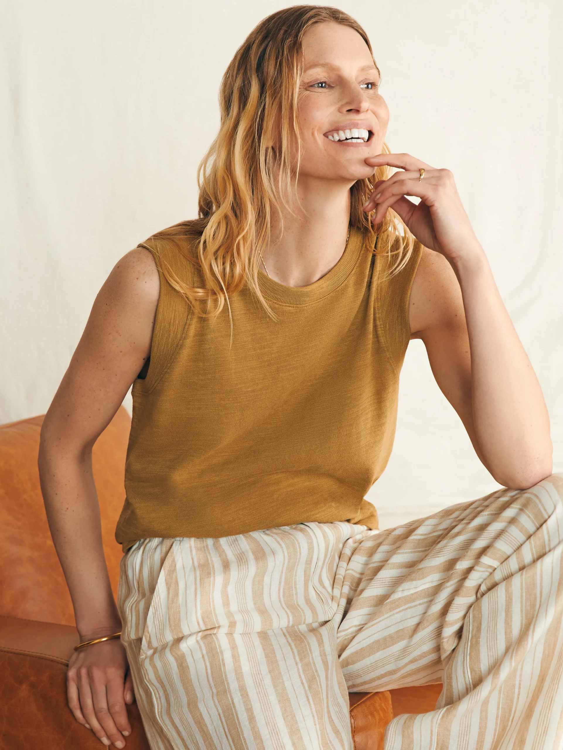 Outlet Sunwashed Slub Muscle Tank - Women T-Shirts