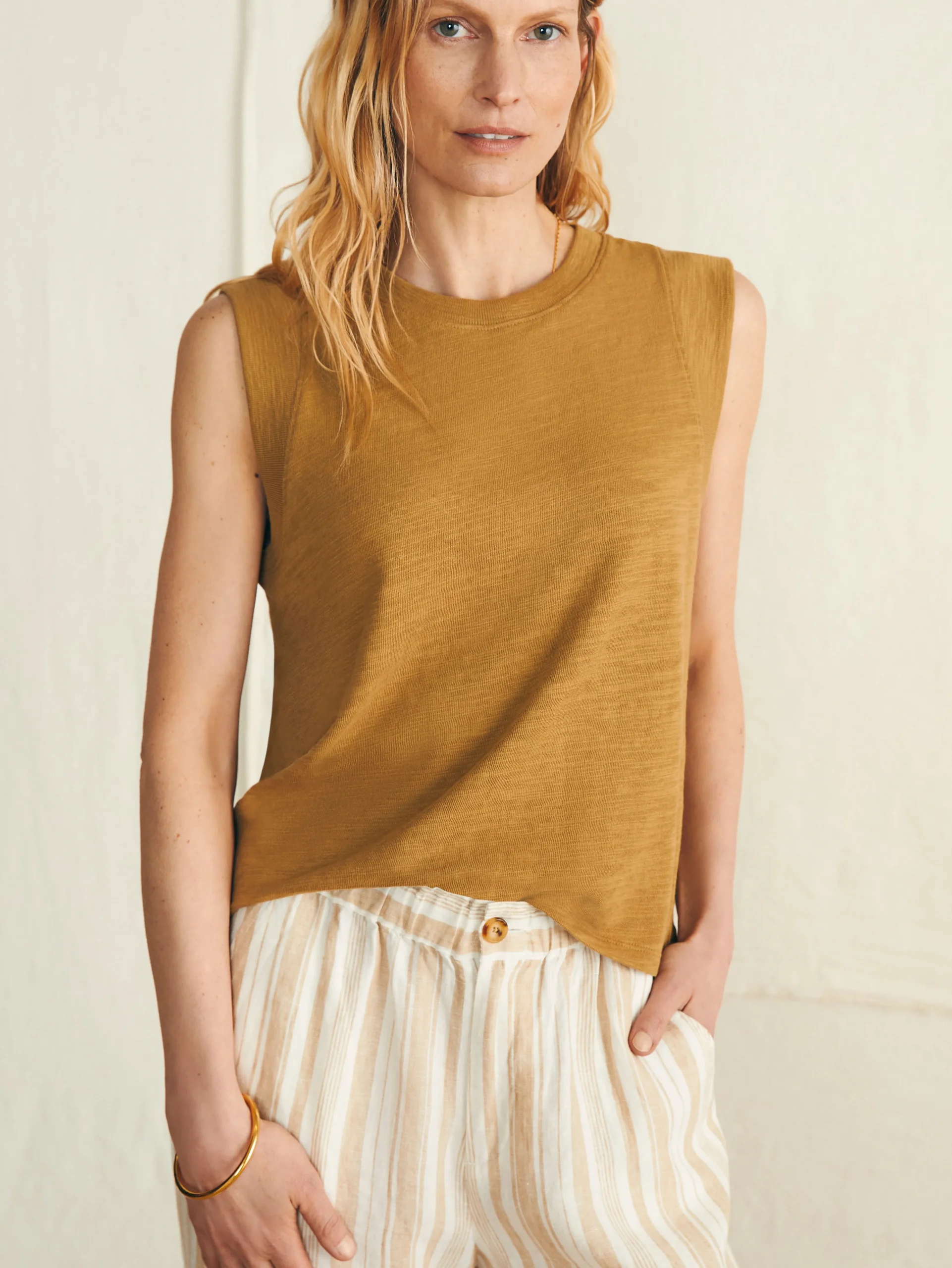 Outlet Sunwashed Slub Muscle Tank - Women T-Shirts