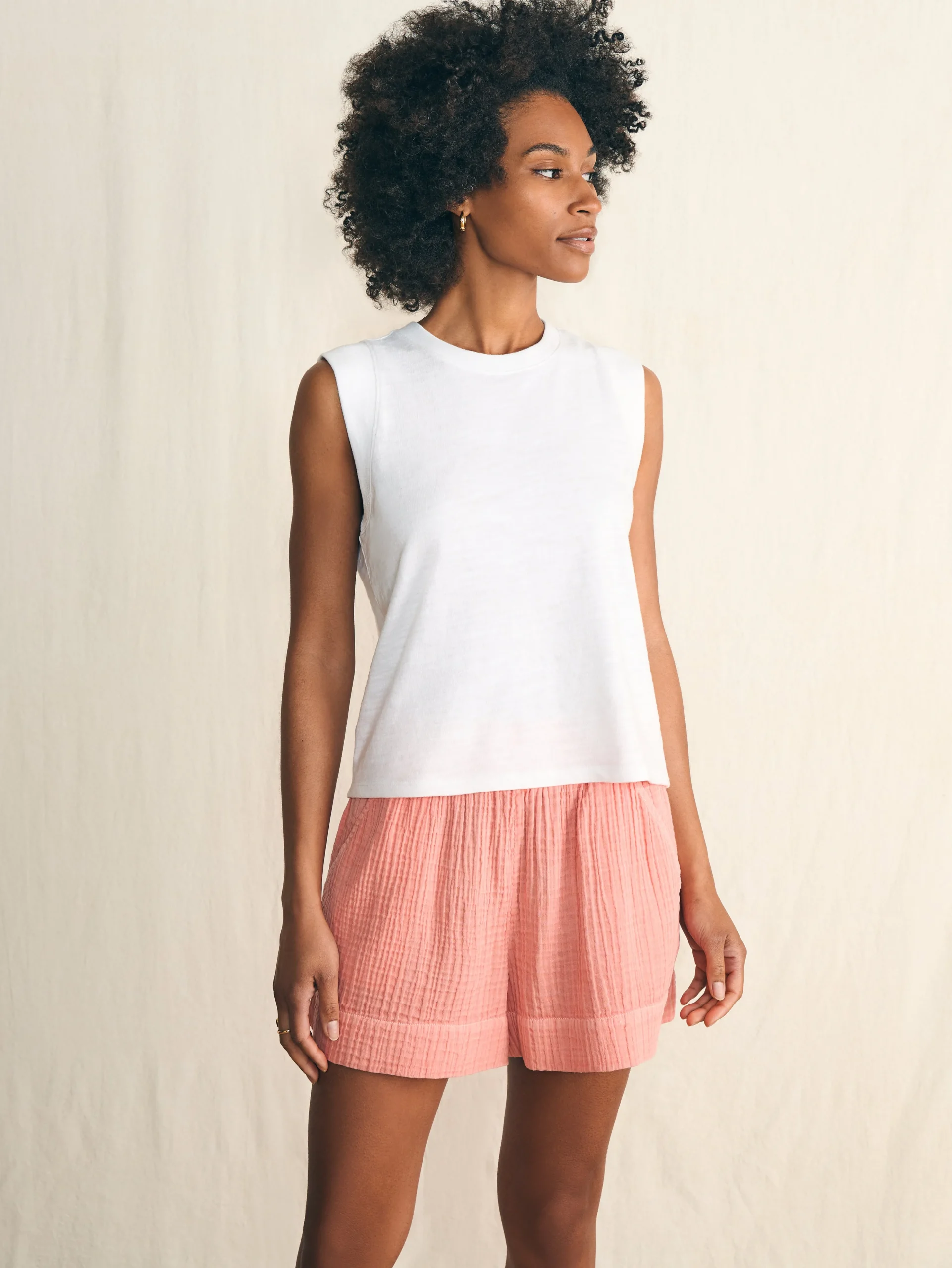 Outlet Sunwashed Slub Muscle Tank - Women T-Shirts