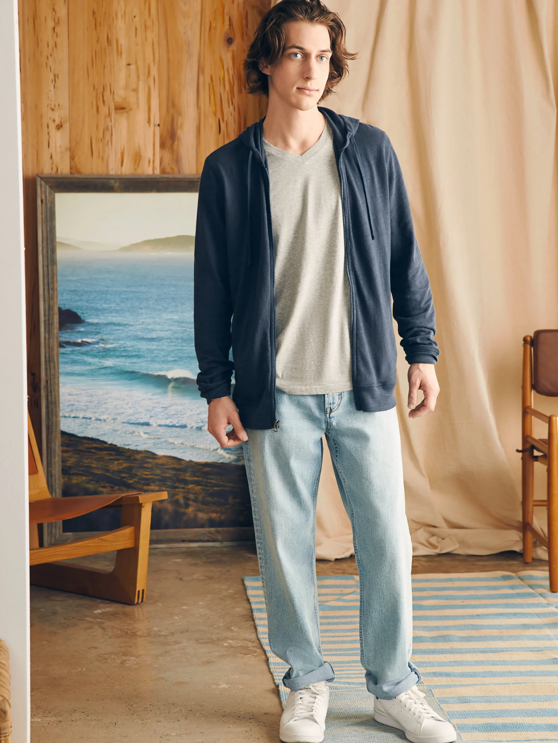 Sale Sunwashed Slub Zip Hoodie - Hoodies & Sweatshirts