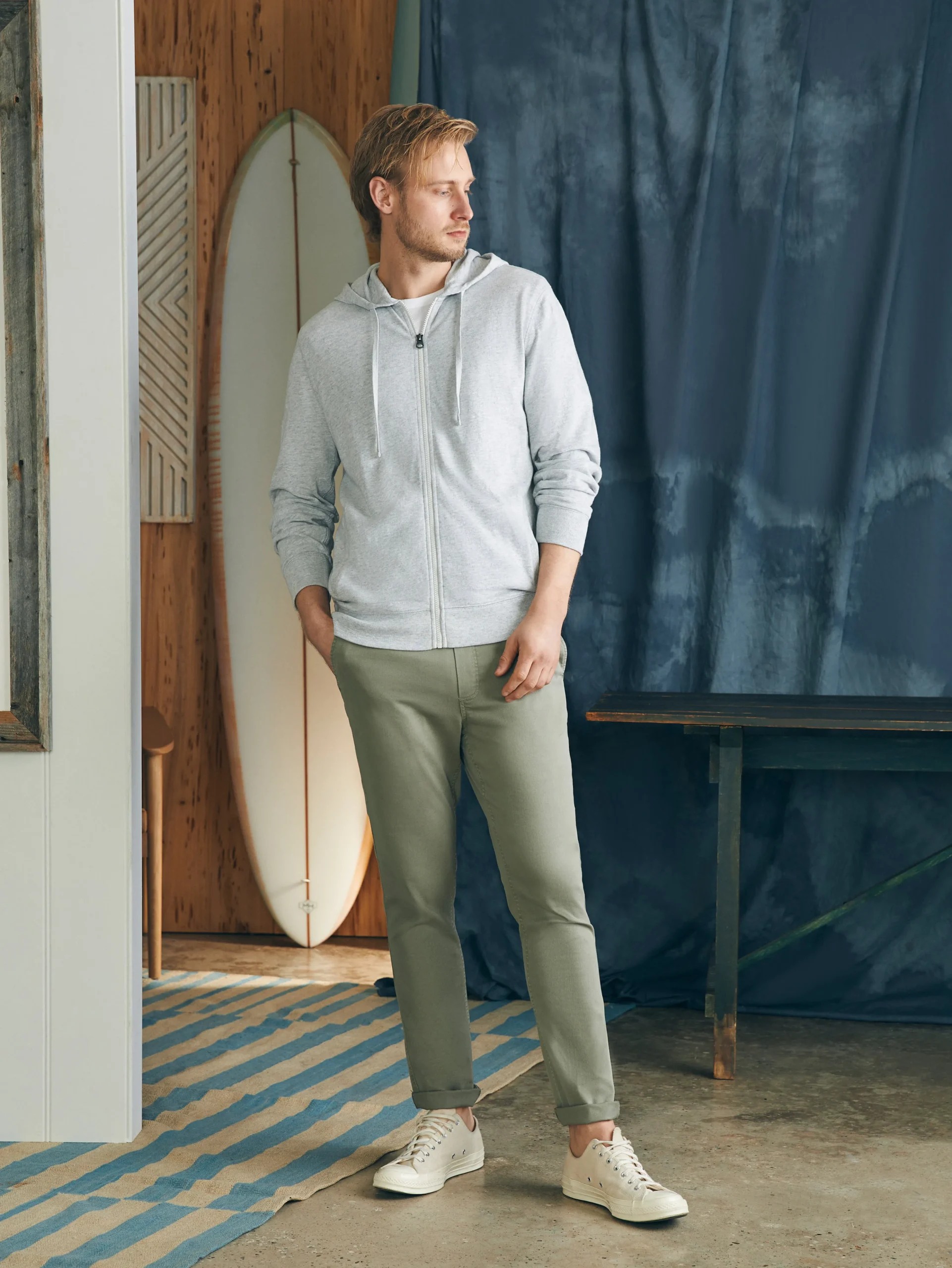 Outlet Sunwashed Slub Zip Hoodie - Hoodies & Sweatshirts