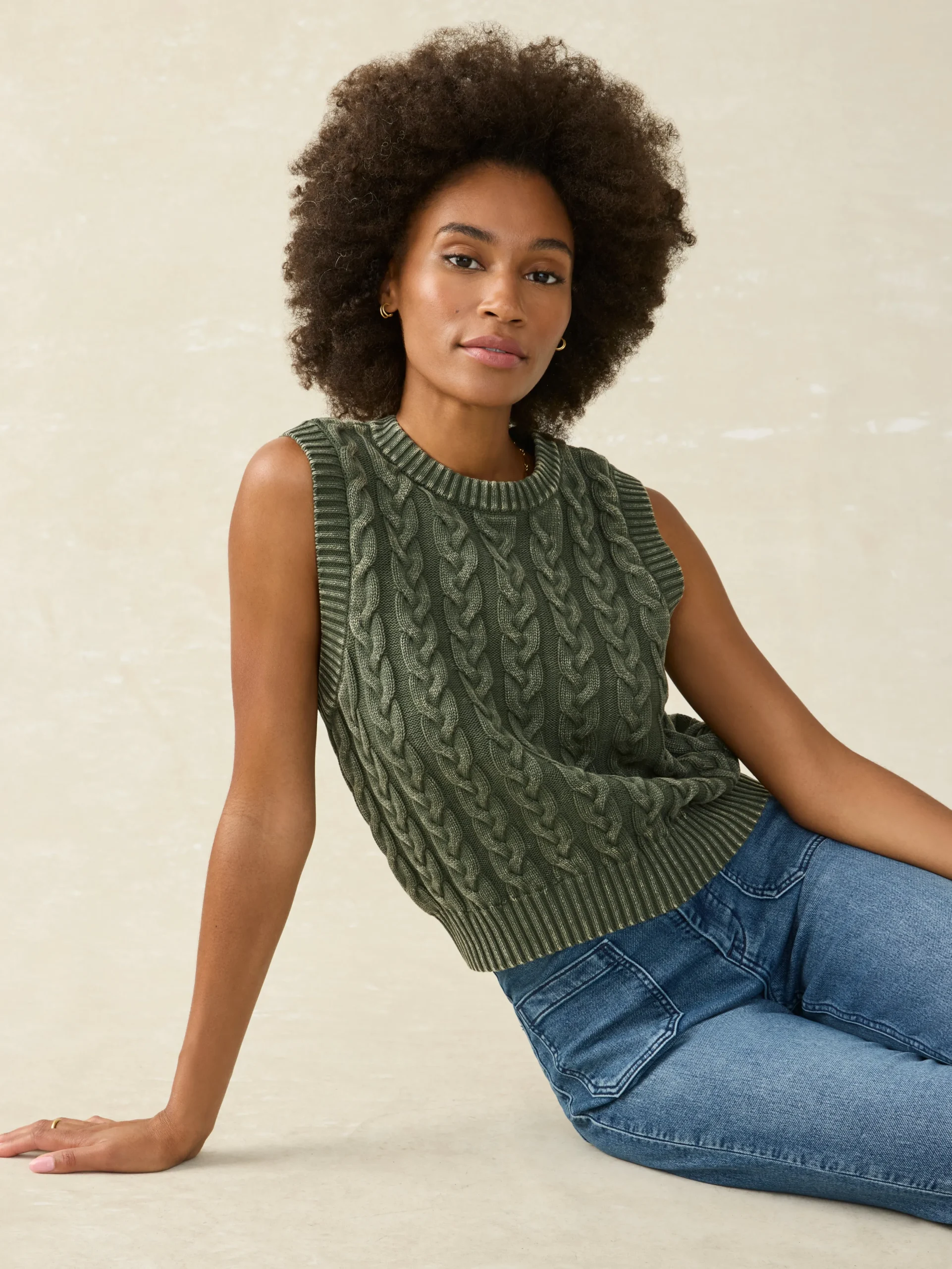 Hot Sunwashed Sweater Vest - Women Sweaters