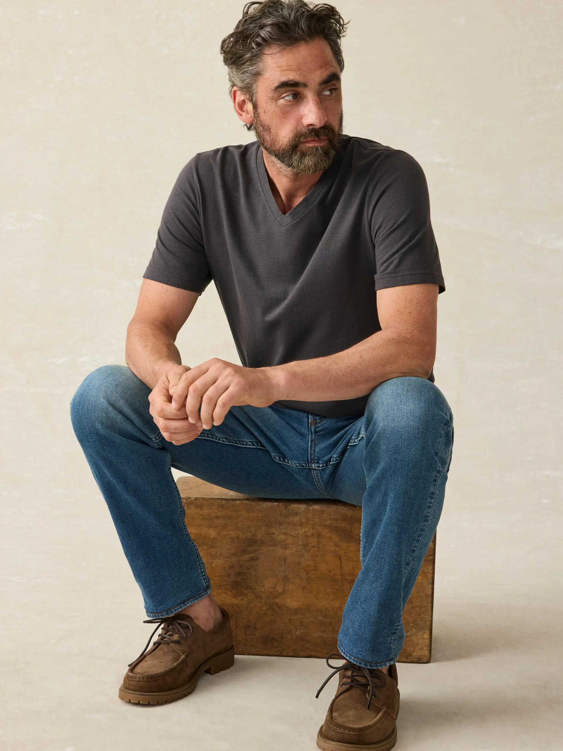 Clearance Sunwashed V-Neck Tee - T-Shirts & Henleys