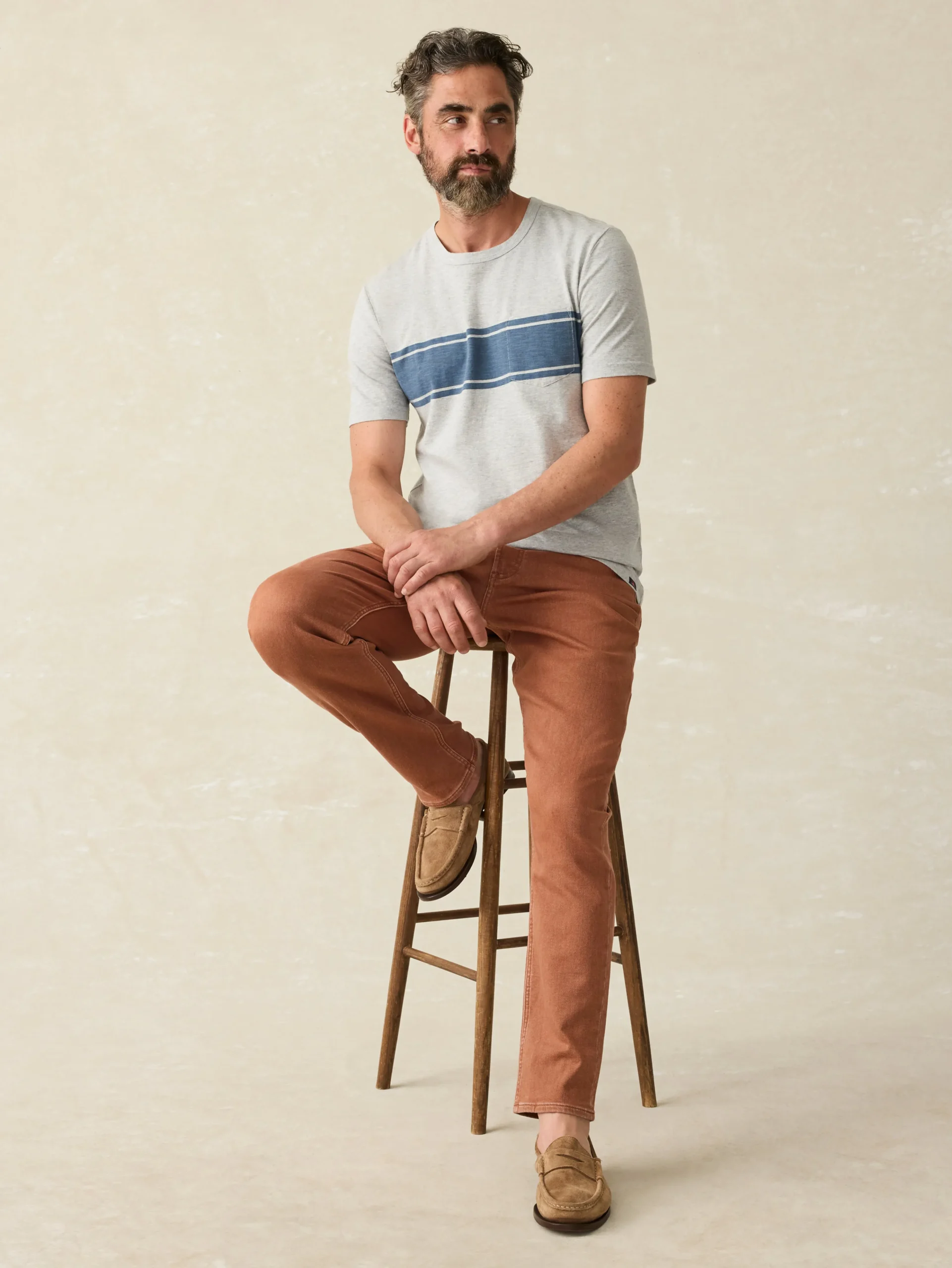 Fashion Surf Stripe Sunwashed Pocket Tee - T-Shirts & Henleys