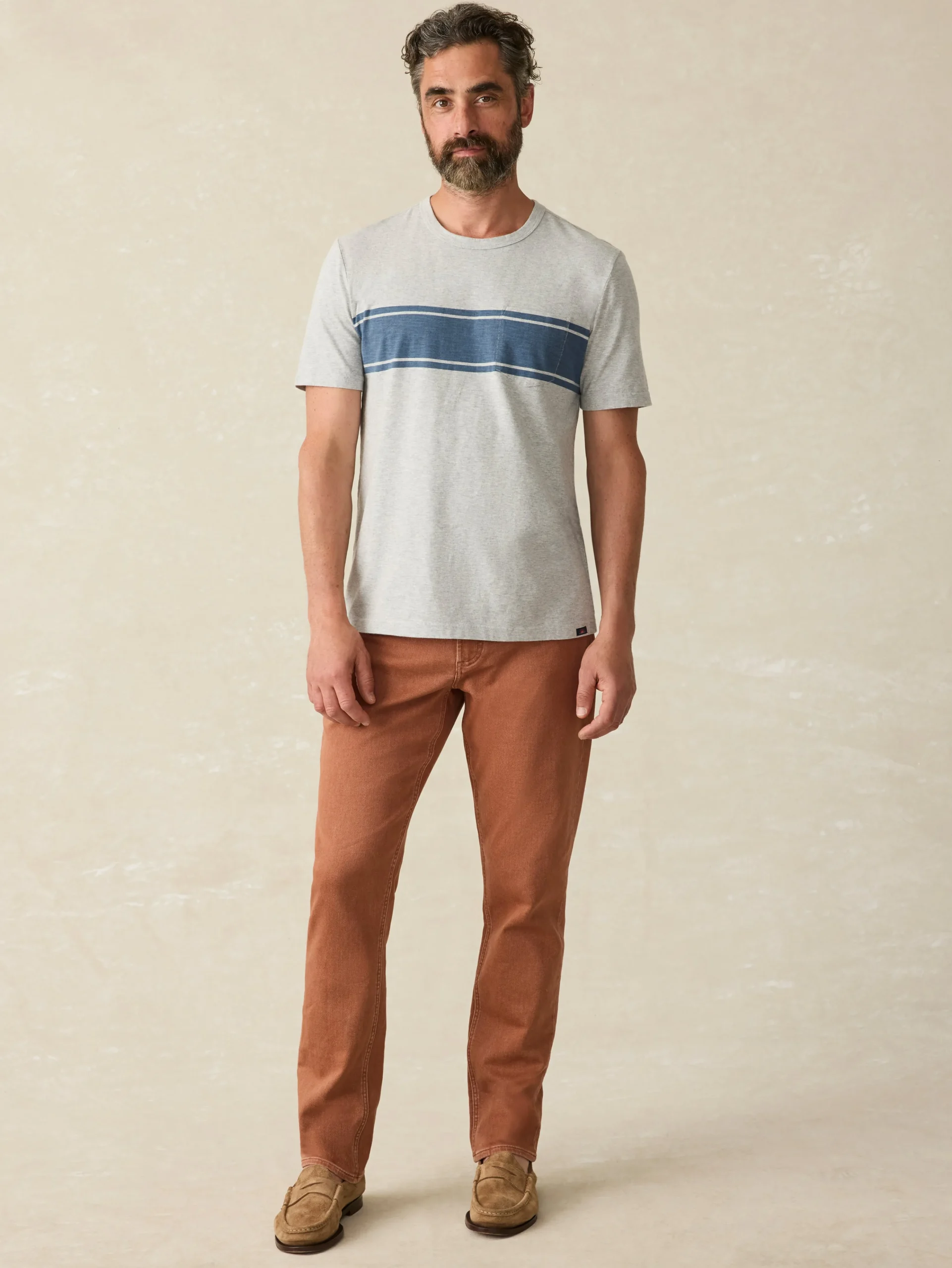 Fashion Surf Stripe Sunwashed Pocket Tee - T-Shirts & Henleys