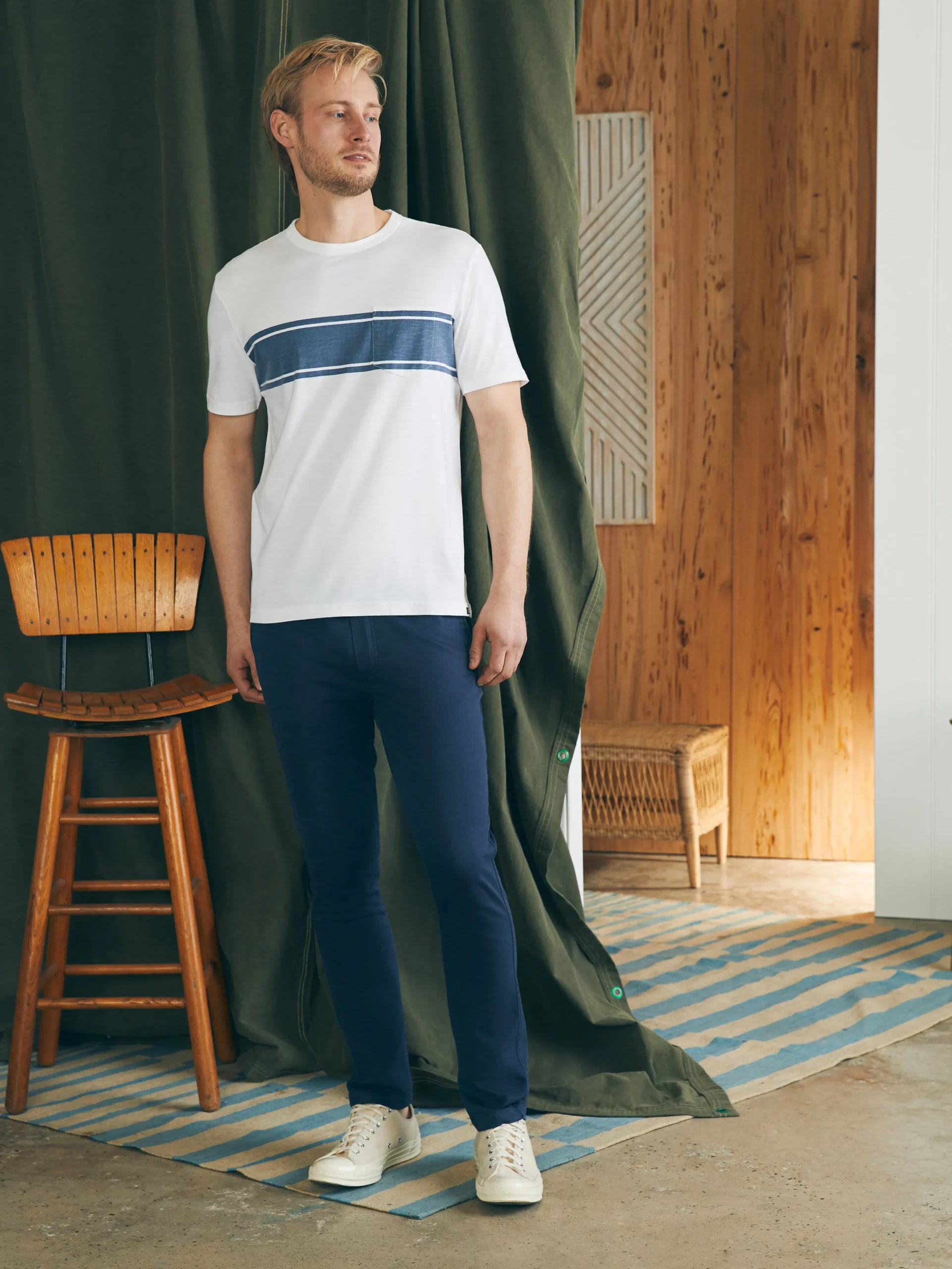 Sale Surf Stripe Sunwashed Pocket Tee - T-Shirts & Henleys