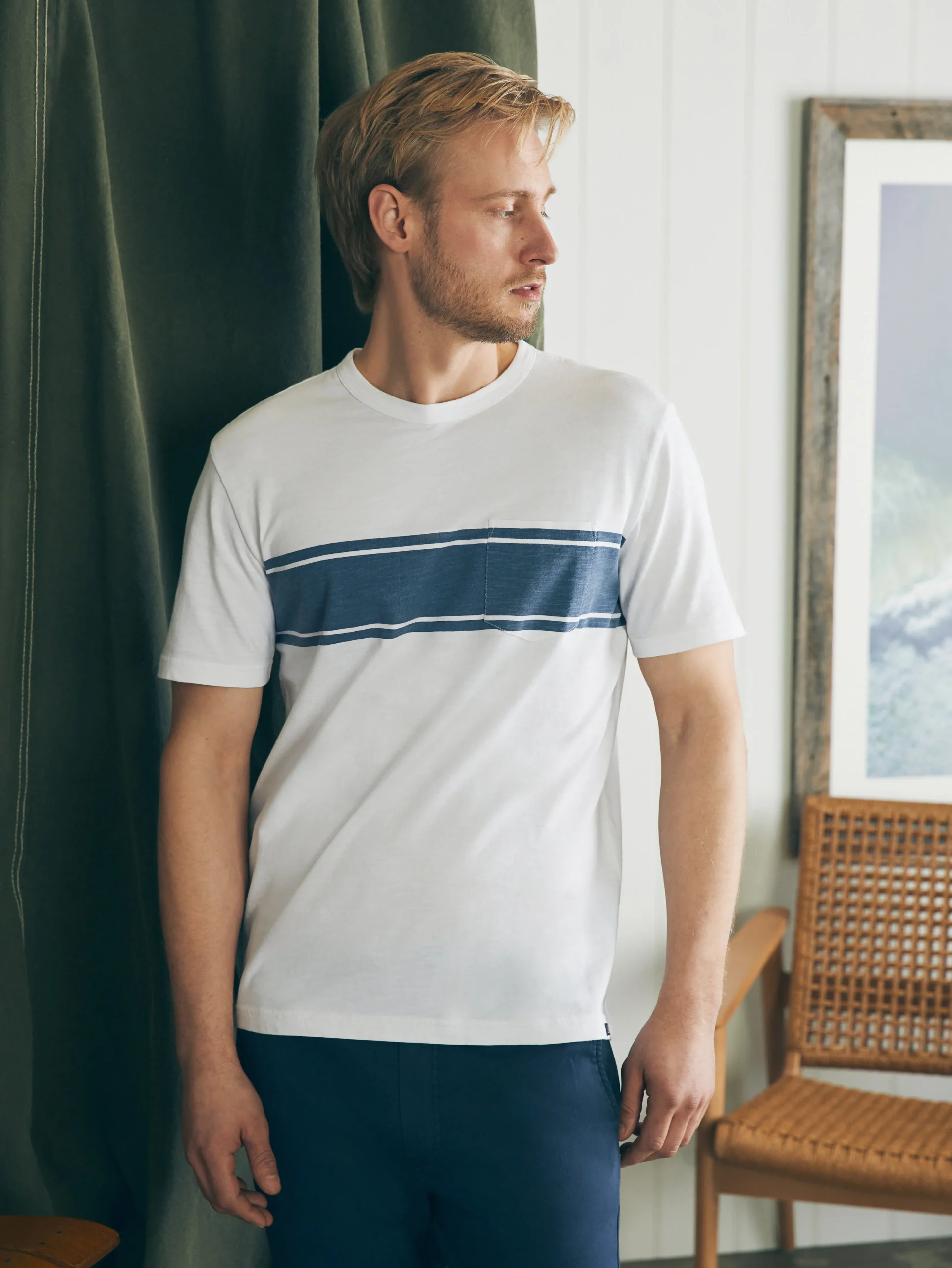 Sale Surf Stripe Sunwashed Pocket Tee - T-Shirts & Henleys