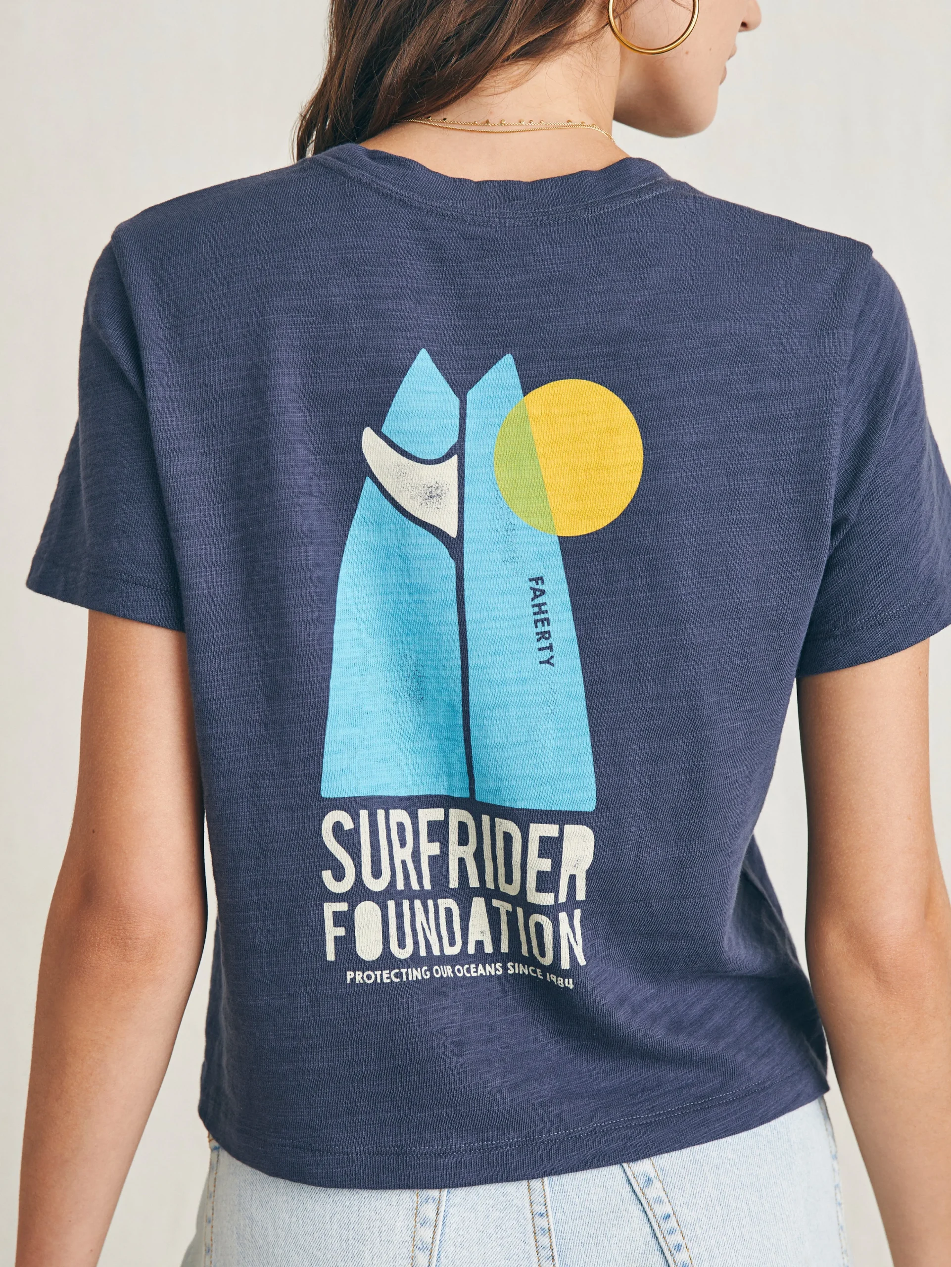 Fashion Surfrider Sunwashed Cropped Tee - Women T-Shirts