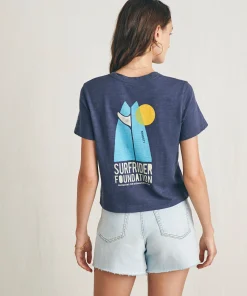 Fashion Surfrider Sunwashed Cropped Tee - Women T-Shirts