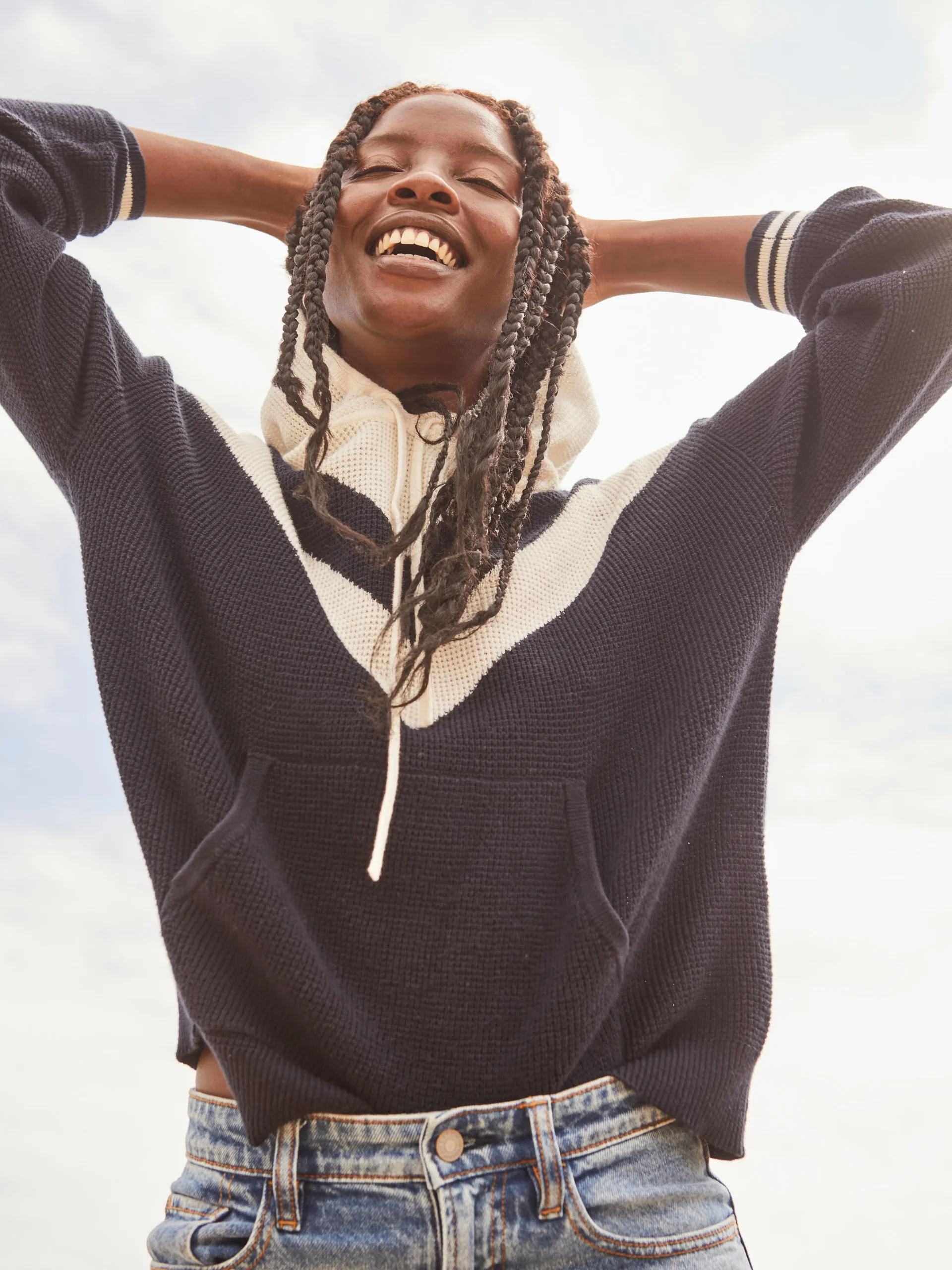 New Throwback Sweater Hoodie - Women Sweaters|Hoodies & Sweatshirts