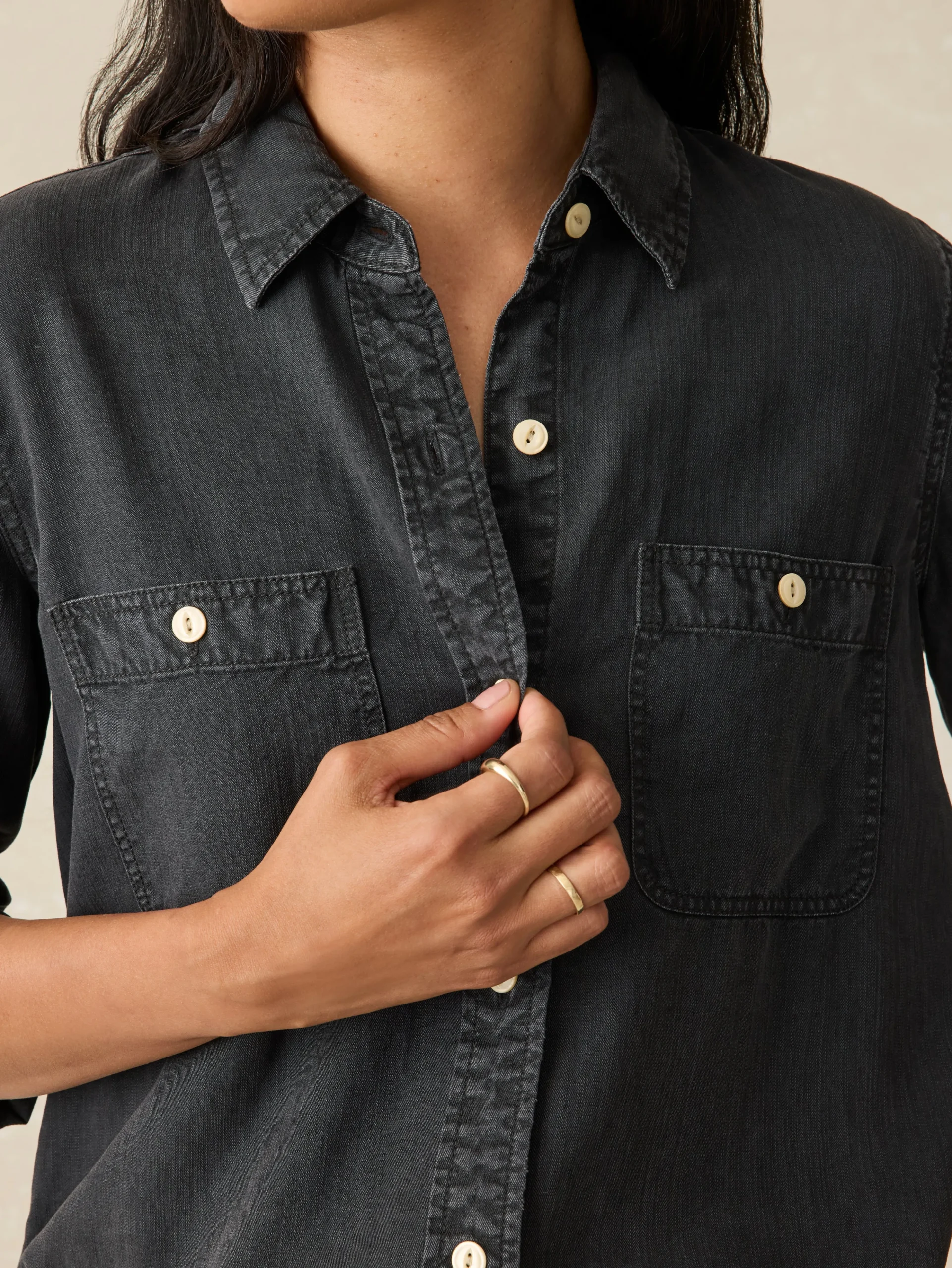 Discount Tried & True Chambray Shirt - Women Shirts & Tops