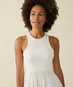 Outlet Tropical Cotton Ribbed Tank Dress - Women Dresses